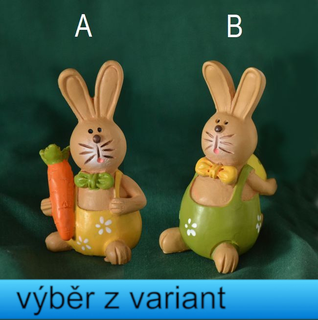 Zajíček s mrkví a vajíčkem - výška 8 a 8,5cm