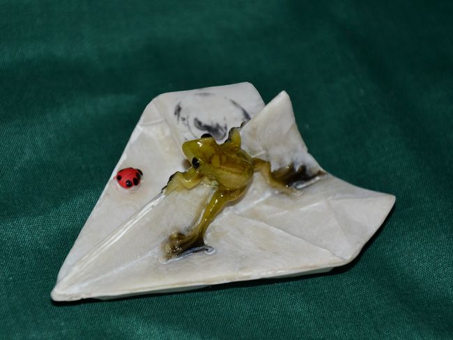 Žabka a vlaštovka z papíru - vel. 8,5cm