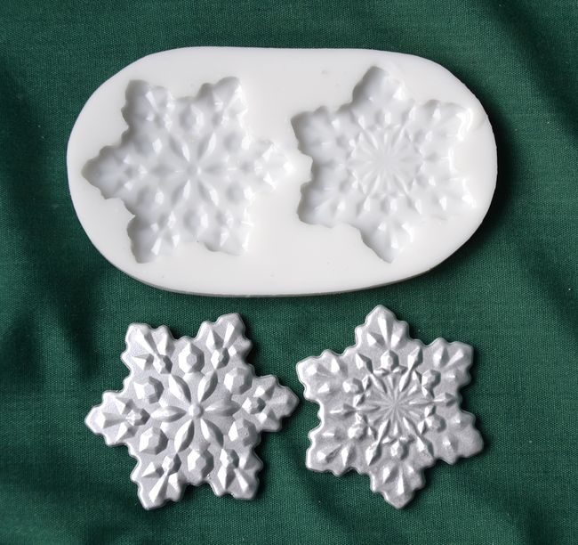 Relierf Sněhové vločky dekor 2ks - vel. 5,3cm
