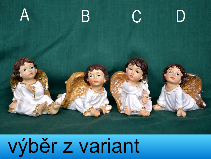 Andělíček se zlatými křídly - výška 5cm
