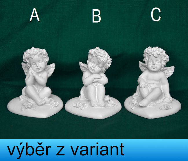 Andělíček na srdíčku - výška 4,5cm
