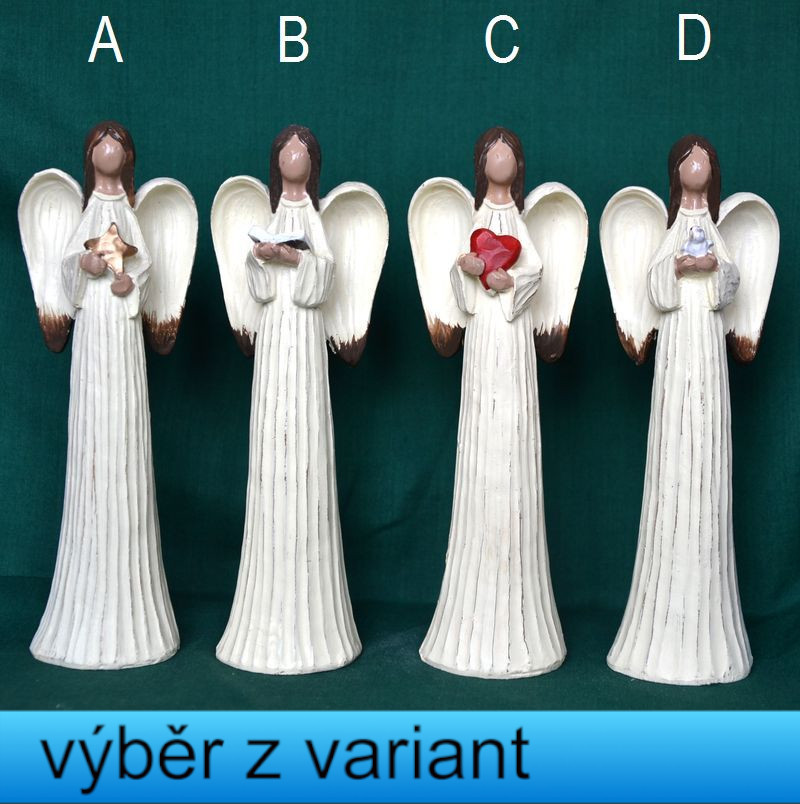 Anděl v bílém - výška 16cm