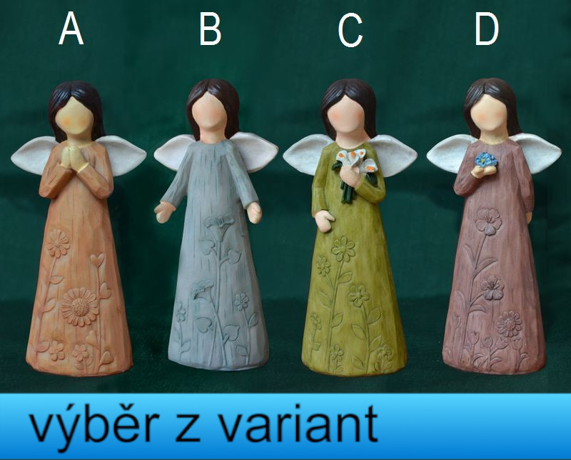 Anděl s bílými křídly - výška 12cm