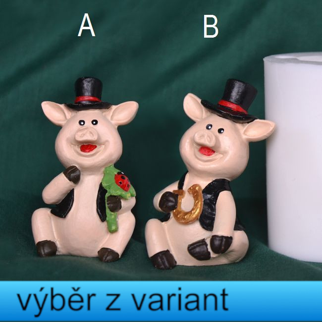 Prasátko v klobouku - výška 6,5cm