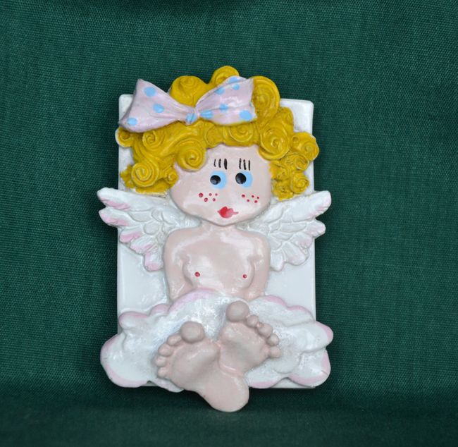 Relief Andělka s mašlí - vel. 5x7cm