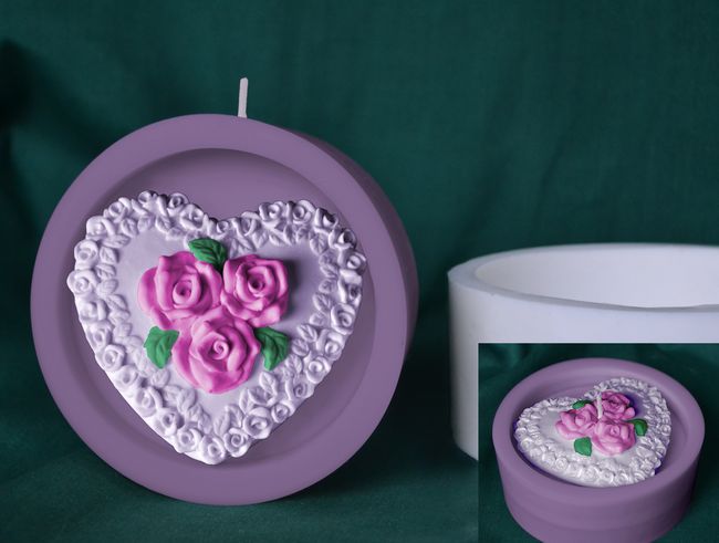 Srdce ornament, Disk s otvorem - průměr 10cm