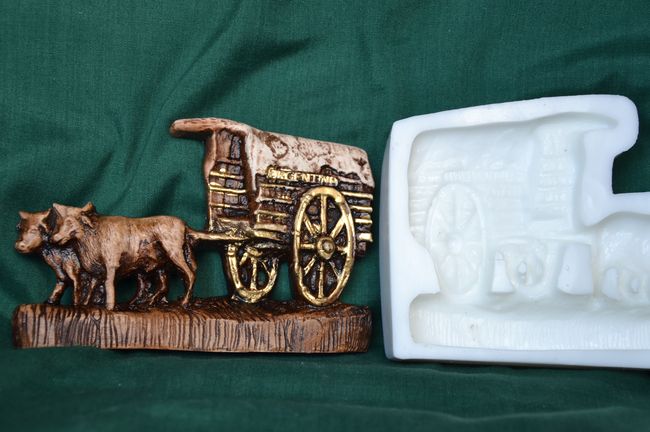 Relief Kočár s voly 13x8,5cm
