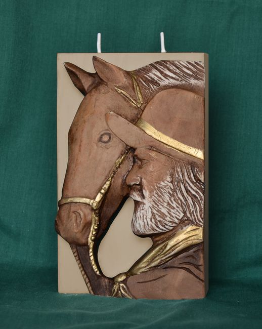 Hlava koně s kovbojem (Kvádr) - 9,5x16cm