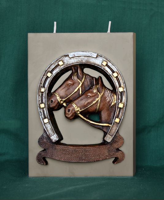 2 koně v podkově (Kvádr) - 11,5x16cm