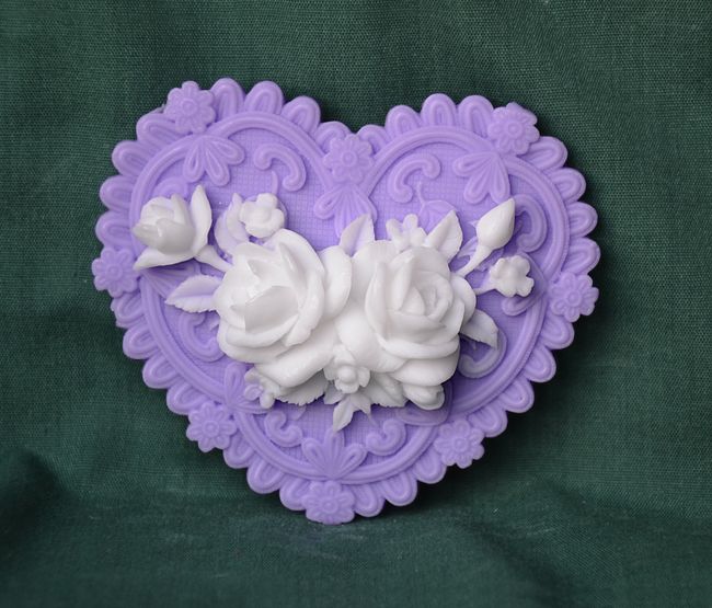 Relief Srdce ornament, velikost 8,5x7,5cm