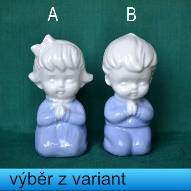 Holka a kluk modlící - výška 9cm