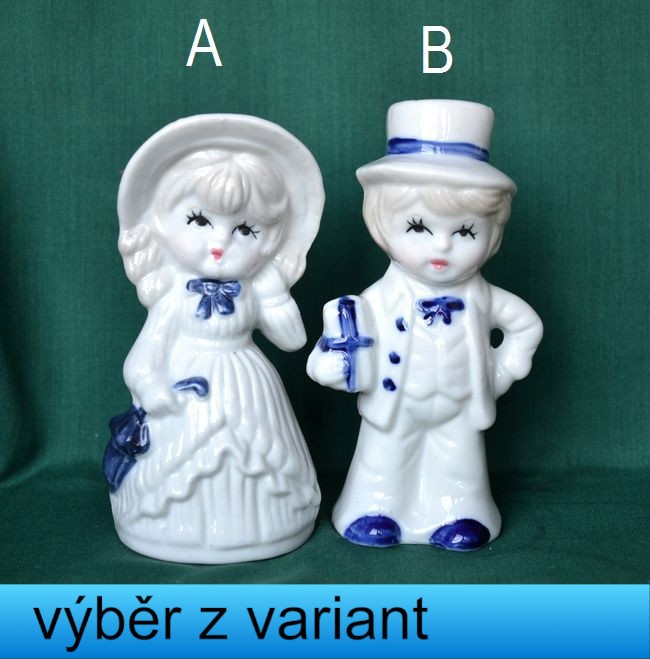 Panenka a panáček z porcelánu - výška 13cm
