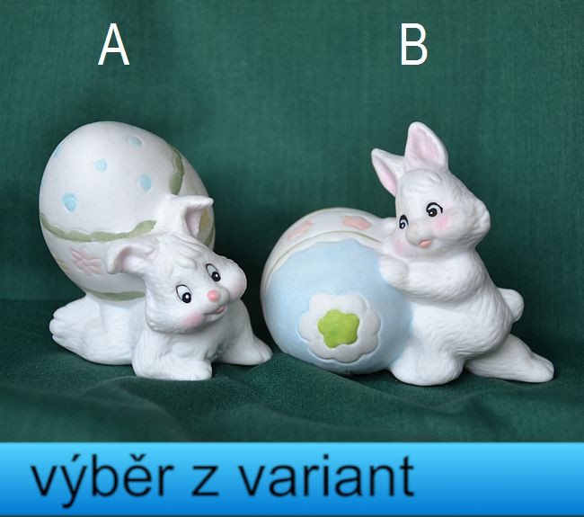 Zajíček s vajíčkem, výška 6,5-7cm