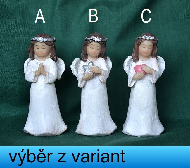 Andělka s věnečkem - výška 7,5cm