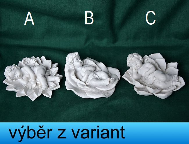 Andělíček na květině, průměr 8cm