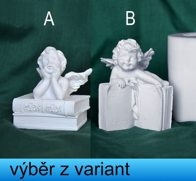 Anděliček a kniha - výška 5,5 a 6,5cm