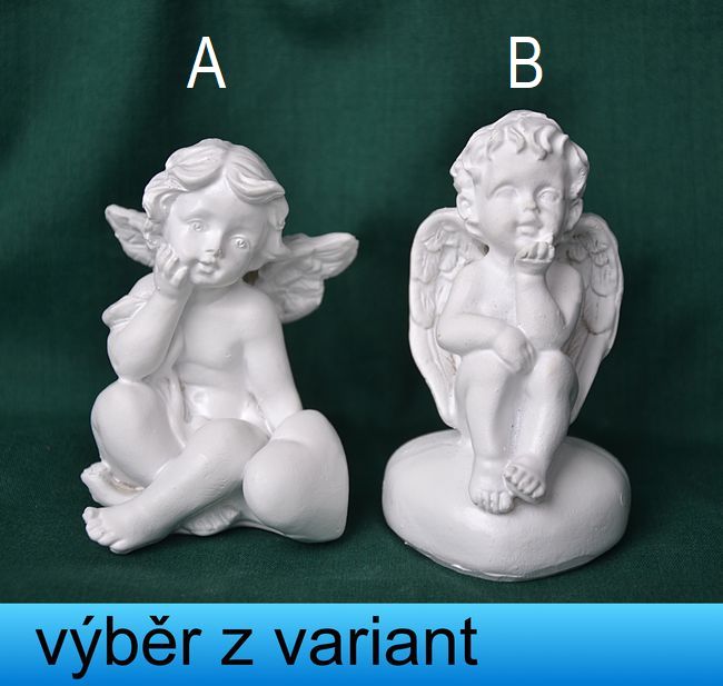 Andělíčci a srdíčko - výška 7 a 8cm