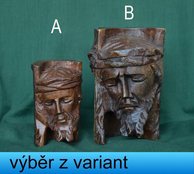 Hlava Krista, výška 8 a 11,5cm