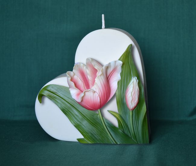 Tulipány - Srdce, velikost 13x12x5cm