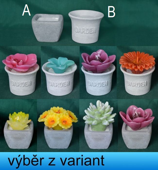 Květináč s květinou - výška 4 a 5cm