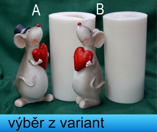 Myšák a Myška se srdíčkem - výška 13cm