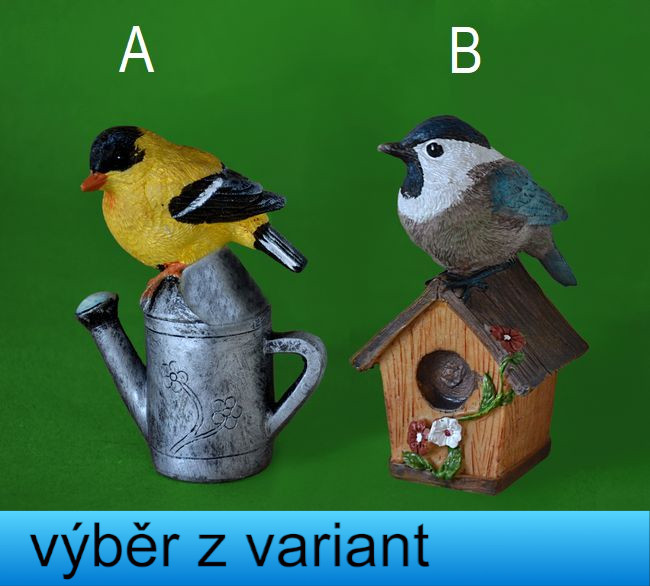 Ptáček na konvi a na budce - výška 11 a 11,5cm