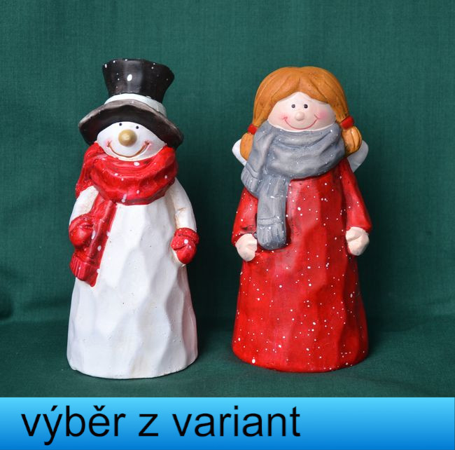 Sněhulák/Andělka s šálou výška 15,5cm