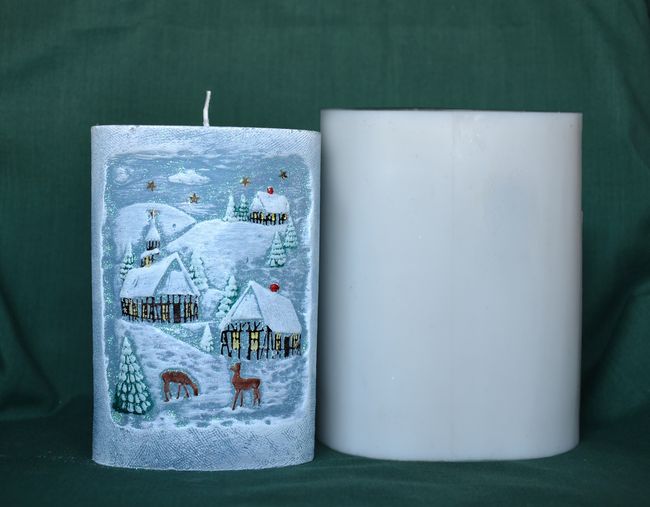 Zimní motiv ovál, výška 13,5cm