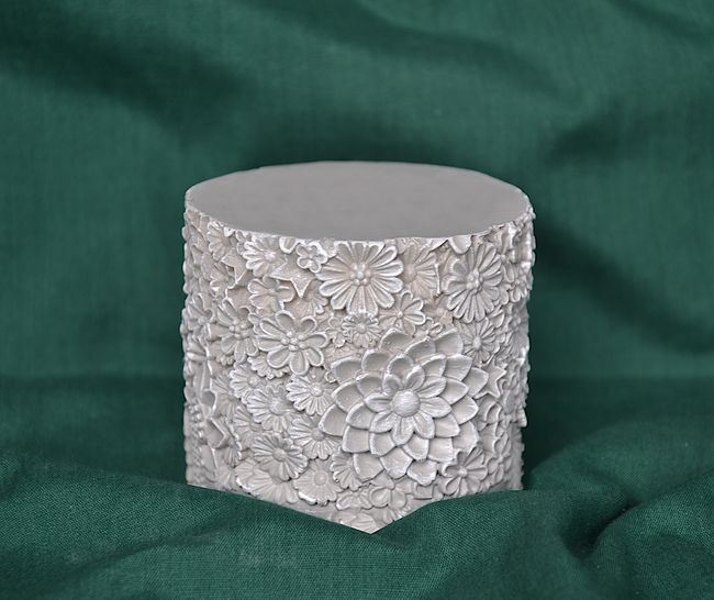 Válec dekor květy - výška 6cm