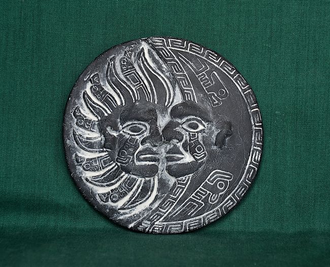 Relief - Mayský motiv Slunce a měsíc, průměr 10cm