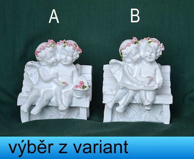 Andělíčci na lavičce - výška 7,5cm