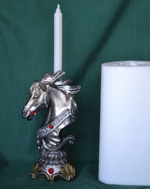 Forma svícen HLAVA KONĚ, na tenkou svíčku výška 15cm
