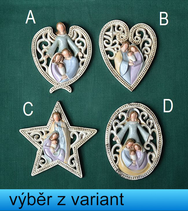 Relief Svatá rodina Ornament - vel. 8cm