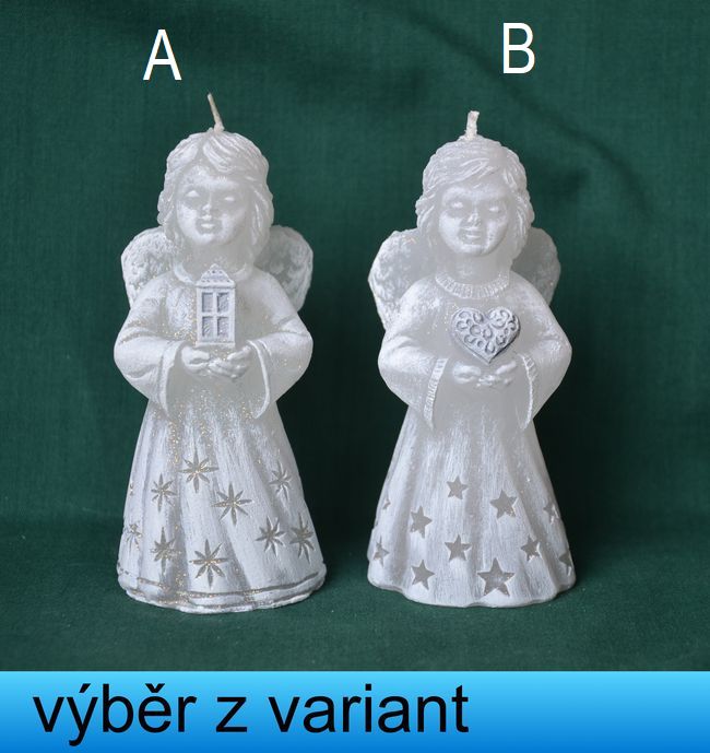 Anděl s lucernou a srdíčkem - výška 10cm