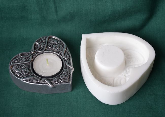 Forma Svícen - srdce ornament, vel. 9x9x2,7cm