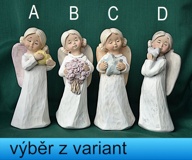 Andělka s culíky - výška 15cm