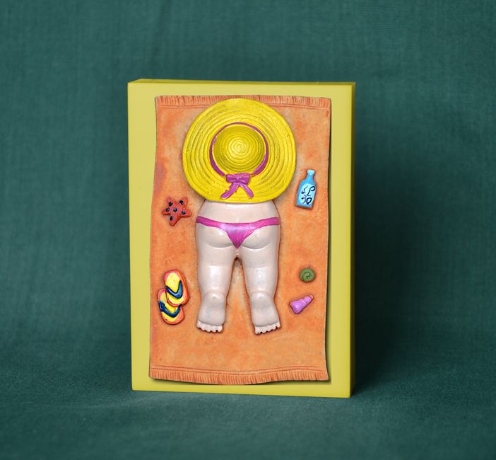 Na pláži - obdélník 5,7x8cm