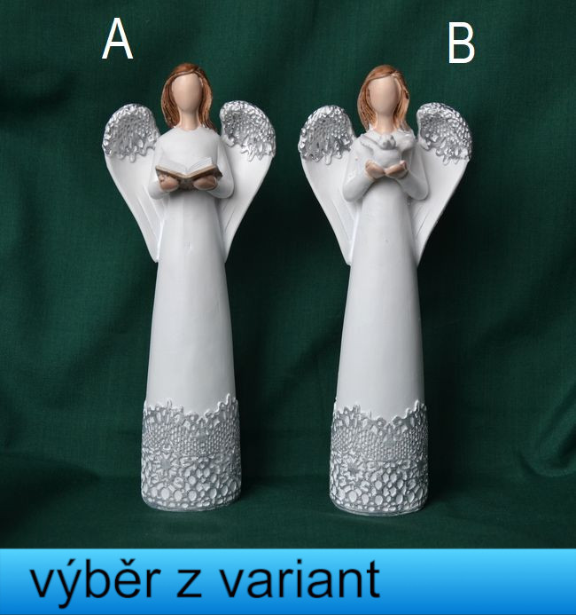 Anděl s krajkou - výška 20cm