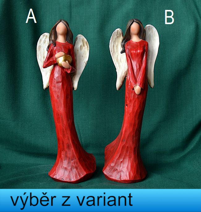 Anděl červený - výška 21cm