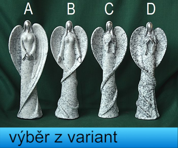 Anděl se stočenými křídly - výška 17cm