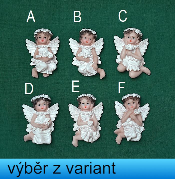 Relief Andělka klečící s věnečkem - 5,5cm