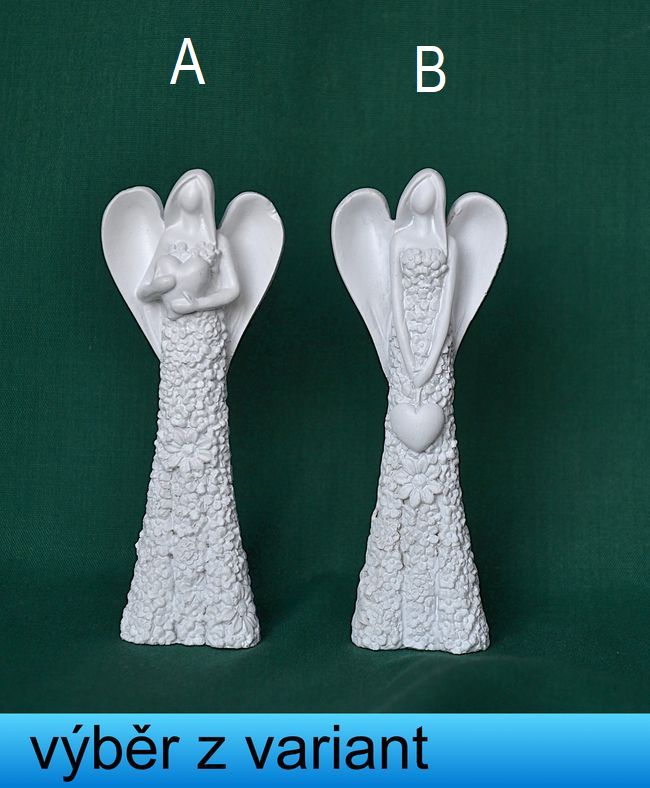 Andělíček v kvítečkových šatech - výška 10cm