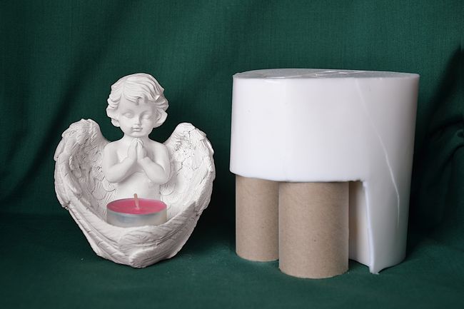 Forma svícen Anděl v křídlech na MALOU čajovou svíčku, výška 11,5cm
