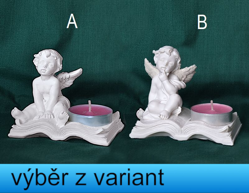 Forma svícen Anděl na knize, na MALOU čajovou svíčku, výška 8cm