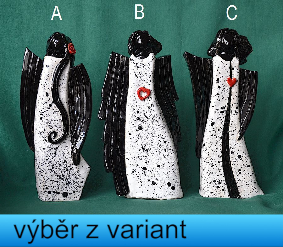 Andělé abstraktní, keramika 17-18cm
