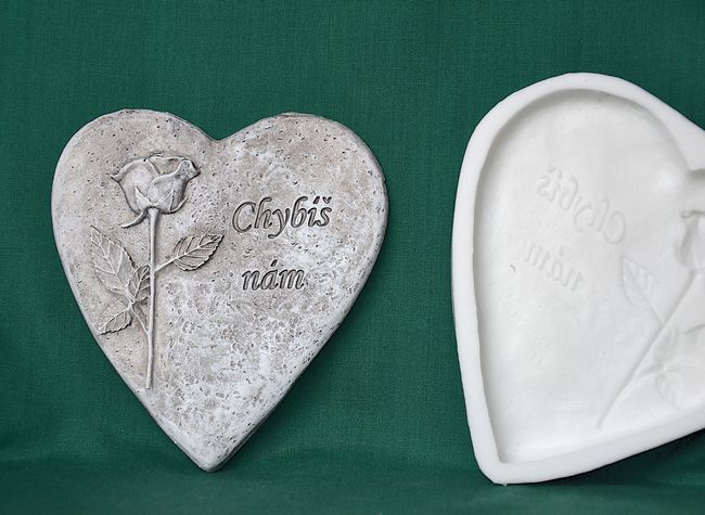 Relief Srdce Chybíš nám - vel. 11x12cm