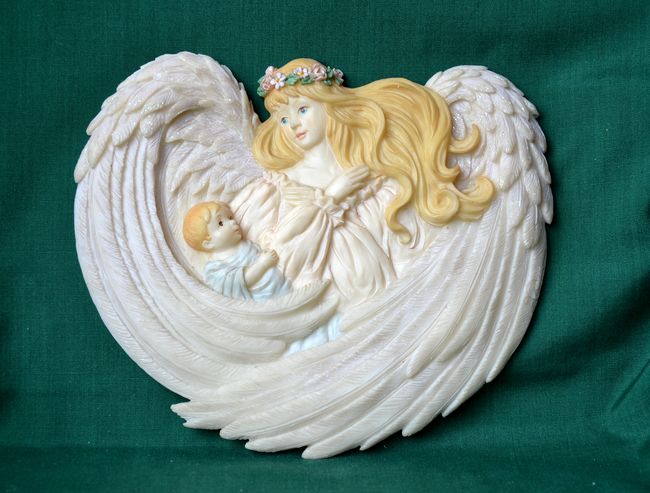 Relief Anděl s dítětem, vel. 20x16cm