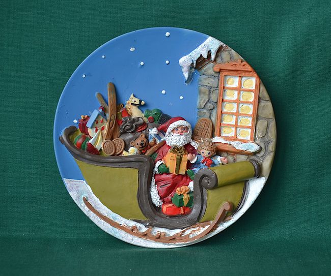 Relief - vánoční motiv v talířku, vel. 12,5cm