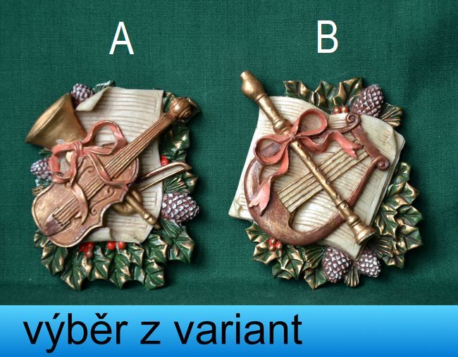 Relief - vánoční, hudební motiv, vel. 8cm