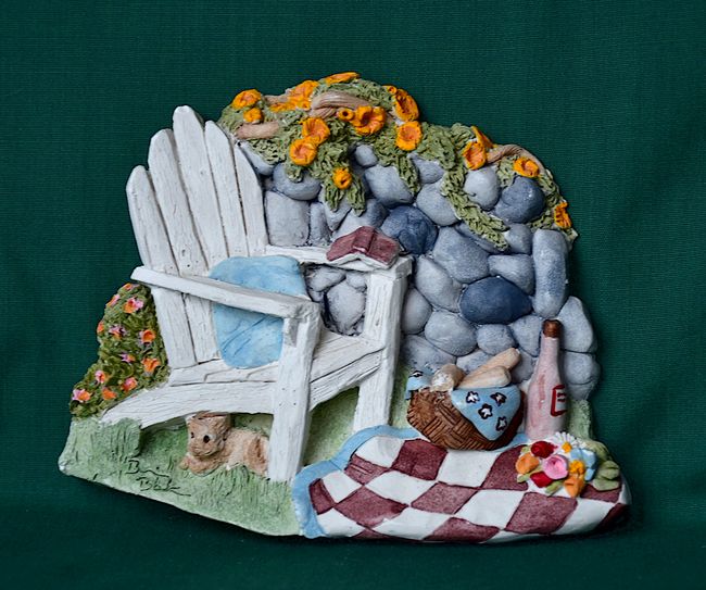 Relief Křeslo piknik, vel. 13,5x11cm